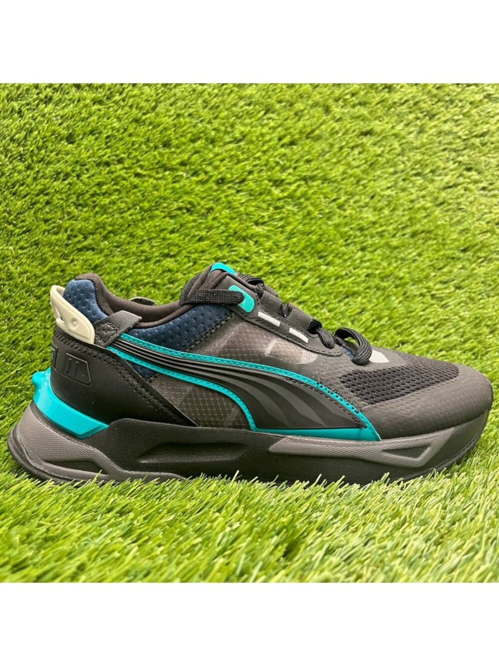 Puma Mirage Sport Tech Boys Size 6.5Y Black Blue Athletic Running Shoes Sneakers